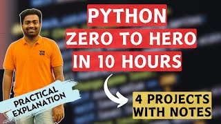 Learn Python in just 1 day  Python Course for Beginners with Projects abhishekveeramalla [upl. by Eizeerb]