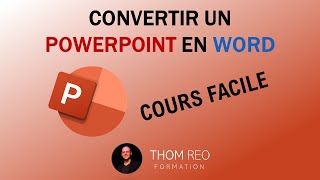 Convertir des diapositives POWERPOINT en WORD  Cours Office 365 [upl. by Mcarthur555]