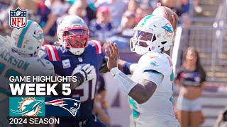 Miami Dolphins vs New England Patriots  2024 Week 5 Game Highlights [upl. by Hsu414]