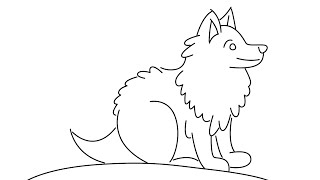 How to draw Arctic fox step by step for beginners  Arctic fox drawing [upl. by Llemej]