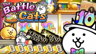 Battle Cats 10th Anniversary Event Part 1 Free Legend Ticket amp Legend Pass Farm [upl. by Janie]