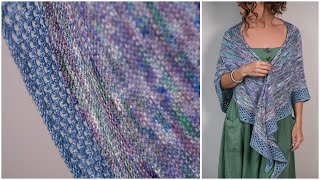 Baptisia  Knit a Gorgeous Garden Shawl  Right Twist Stitch [upl. by Ahsircal]