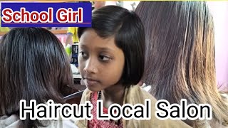 School Girl Haircut Local Salon Vlog  SnapsPhotographs [upl. by Notsyrb]