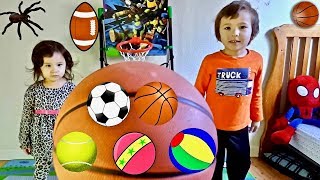 Learn Colors with Sport Ball Toy for Children  Toddlers Learning and Playing Activity BallPit Show [upl. by Mab]