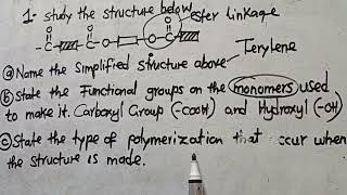 CHEMISTRY Final Touches 2024  Terylene Exam Question  Condensation Polymerization [upl. by Eiramaneet]