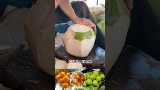 Awesome green fresh coconut cutting skills shorts viralvideo fruit asmr satisfying [upl. by Eliades]