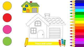 How to draw a House colorslearn paintingvideo art LittleArtistsOasis MagicFingersArt [upl. by Adnouqal]