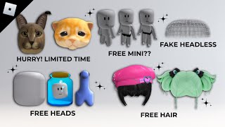 ROBLOX UPDATES FREE MINI PLUSHIES  FREE HAIR  FREE ITEMS  FREE HEADLESS 🤩✨ [upl. by Notanhoj]