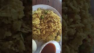 poha and egg with chutney breakfast [upl. by Esaertal]