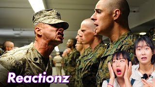 Korean Girls React To US Corps Training  𝙊𝙎𝙎𝘾 [upl. by Ynatsyd]