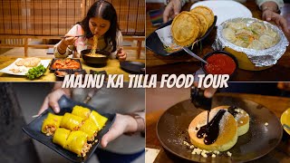 MAJNU KA TILLA Food Tour  Laphing Korean food Momos Pancakes amp More  Delhi Food [upl. by Cedar]