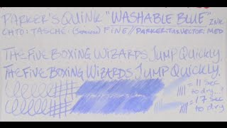 Ink Review Parker Quink Washable Blue Ink [upl. by Eiboh]