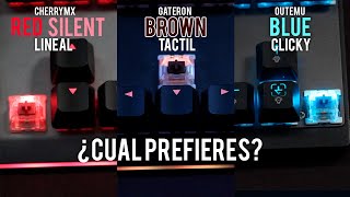 Switches Red SILENT vs Brown vs Blue  Test de sonido Keyboards ASMR [upl. by Colas]