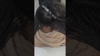 Watch me do Super small and longer than butt length braidsshorts braids fypシ゚viral hairstyle [upl. by Buskirk736]