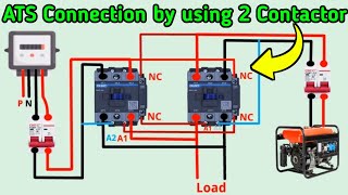 Auto Change Over Switch by using 2 Contactor  Single Phase Automatic Changeover Switch Connection [upl. by Arotal]