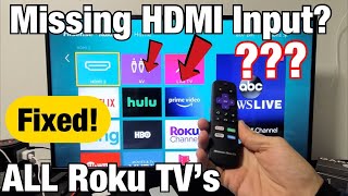 All Roku TVs Missing HDMI 1 HDMI 2 or HDMI 3 Missing Inputs [upl. by Alegnad846]