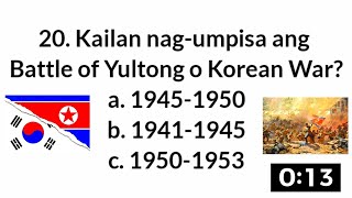 BATTLE OF YULTONG QUIZ  YULTONG WAR QUIZ  KOREAN WAR QUIZ battleofyultong [upl. by Eindys907]