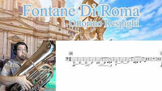 Fountains of Rome Ottorino Respighi  Tuba Excerpts tuba orchestra brass [upl. by Waechter]