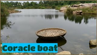 CORACLE ред ROUND RIVER BOAT ред TUNGABHADRA RIVER ред KISKINDHYA ред KARNATAKA ред INDIA TOUR VLOG 17 [upl. by Nahraf641]