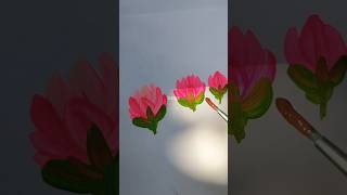 One stroke tutorial mangolia flowers painting creativityshortvideoyoutubeshortsviralvideo [upl. by Nirehtac]