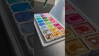 Unboxing Metallic Watercolours unboxing watercolor metallic art colour swatches calm paints [upl. by Enaols945]