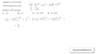 Matura sierpień 2012 poziom podstawowy zadanie 4 [upl. by Onirotciv]