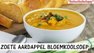 BLOEMKOOLSOEP MET ZOETEAARDAPPEL VEGAN [upl. by Oiramaj]