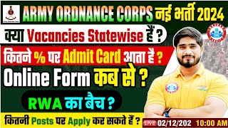 Army Ordnance Corps New Vacancy 2024  AOC Satewise Vacancies  Admit Card Online Form [upl. by Allemaj780]