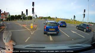 Dashcam SB72SAL at fault hitting SB70VVA Norcross Roundabout Blackpool 150724 [upl. by Sarilda]