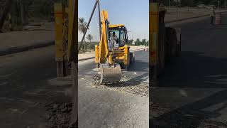 Road Braker cutting with Jcb jcb3cx excavator shortvideo jcb shorts saudiarabia gulf [upl. by Damick]