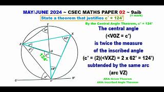 Arrow Theorem of Circle Geometry  MayJune 2024  9aib  Paper2CSECMATHS627 [upl. by Irneh]