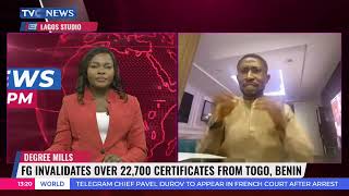 FG Invalidates Over 22700 Certificates From Togo Benin [upl. by Proudman203]