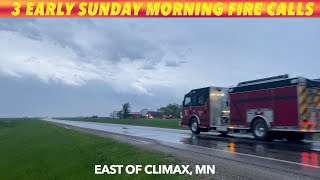 Three Early Sunday Morning Fire Calls [upl. by Nallac]