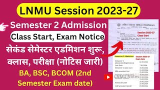 LNMU Session 202327 2nd semester Admission or class start Exam Notice jaari BABSCBCOM Syllabus [upl. by Faxun]