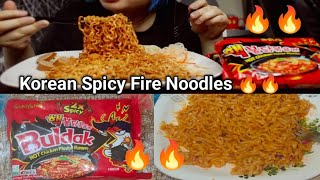 KOREAN RAMEN NOODLES  BULDAK 2X SPICY FIRE NOODLES CHALLANG  ASMR MUKBANG [upl. by Nylrad]