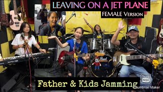 LEAVING ON A JET PLANEFather amp Kids JAMMING FRANZ Rhythm Family Band COVER [upl. by Wickner]