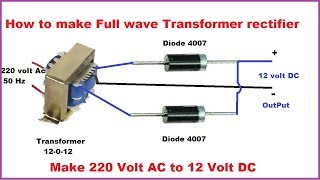 how to make dc power supply  220v AC to 12v DC ElectricDost [upl. by Jahdai]