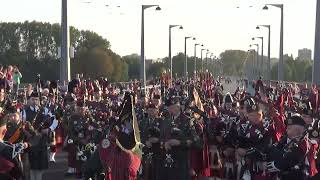 Highland Cathedral Massed Pipes amp Drums on John Frost Bridge [upl. by Gertie]