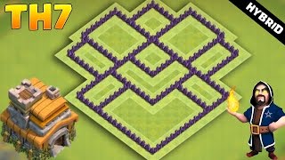 CLASH OF CLANS  TH7 Hybrid BASE 2017  COC Town Hall 7 Defense With 3 Air Defense [upl. by Lorn]