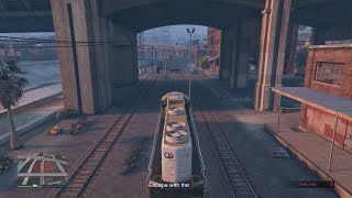 Cluckin Bell Farm CAN YOU STEAL THE TRAIN GTA V PS5 [upl. by Eciruam]