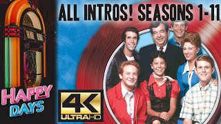 HAPPY DAYS  All Intros SEASONS 111 AI UPSCALED 4K UHD [upl. by Elleiram]