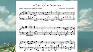 Kikis Delivery Service  A Town with an Ocean view  Sheet Music  Piano Cover  Synthesia Tutorial [upl. by Lissak]