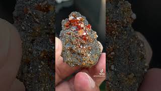 Blood red wulfenite on matrix mineral minerals gemstone mineralogy [upl. by Valdis]