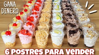 🍨 6 POSTRES en VASITOS para VENDER 💵 Gana DINERO desde CASA 🏠 mesadepostres [upl. by Ahsile]