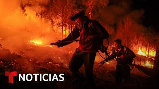 Más de 700 bomberos combaten los incendios forestales en Córdoba Argentina  Noticias Telemundo [upl. by Ingold168]