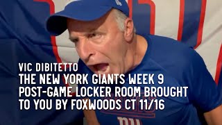 The New York Giants Week 9 PostGame Locker Room brought to you by Foxwoods CT 1116 [upl. by Worden730]