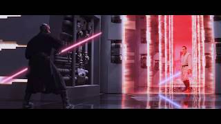 DARTH MAUL  FULL LIGHTSABER FIGHT in HD  Star Wars  The Phantom Menace [upl. by Lanod]