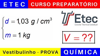 Vestibulinho ETEC 2025 🎯 Correção da Prova de QUÍMICA etec 2024 BoraETEC [upl. by Liesa]