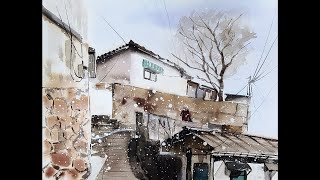 성북동 산동네 달동네에도watercolor [upl. by Mercy703]