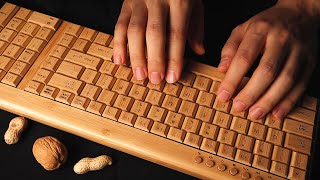 ASMR 1 Hour Wooden Keyboard Typing Sounds 이제부터 당신의 ASMR 취향은 나무 키보드 소리입니다 [upl. by Giffy]